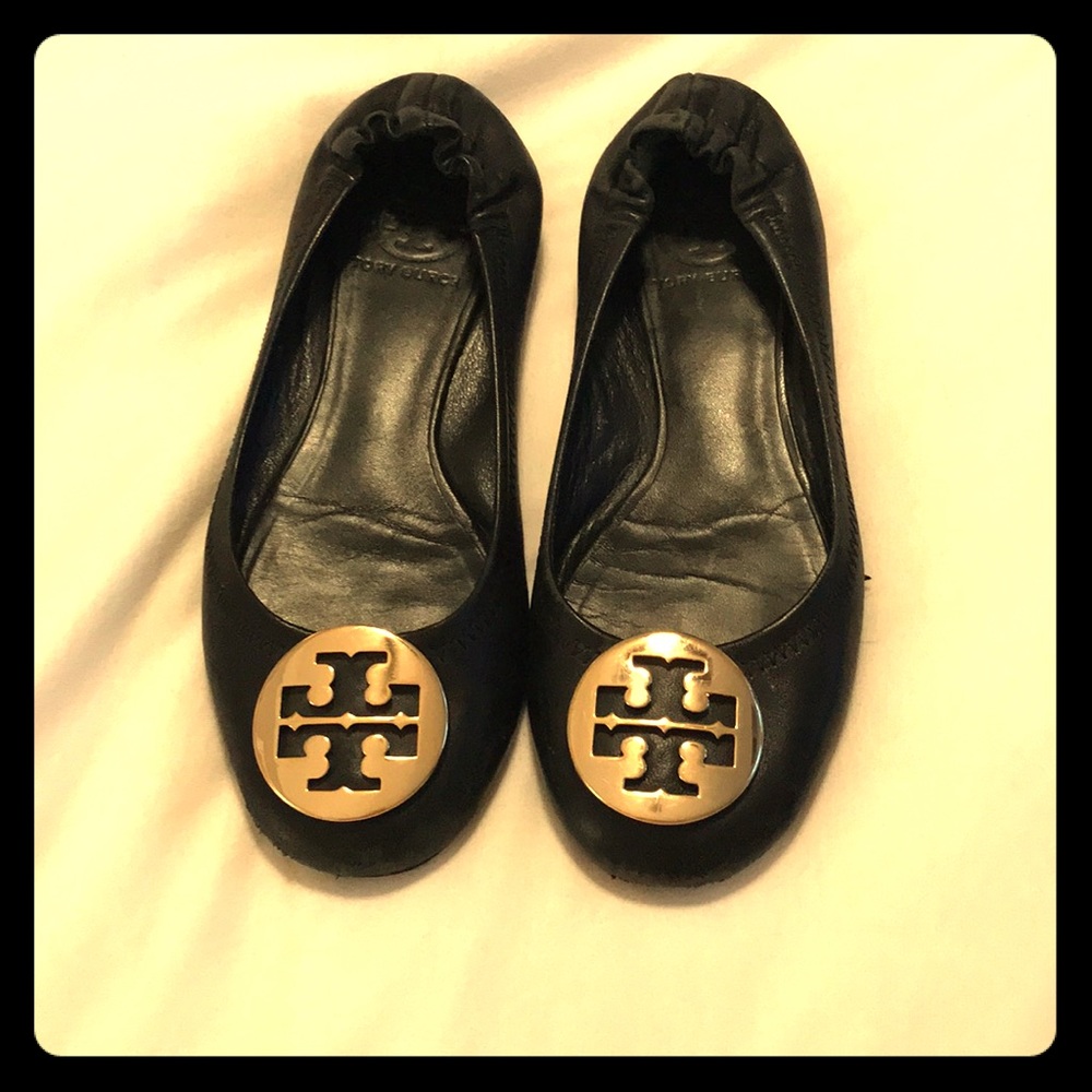 Tory Burch black with gold accent, ballet flat.